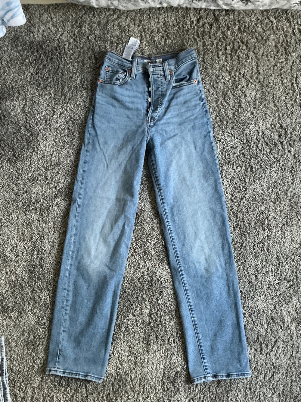 Levi's Light Blue Women's Straight-Leg Jeans Button fly